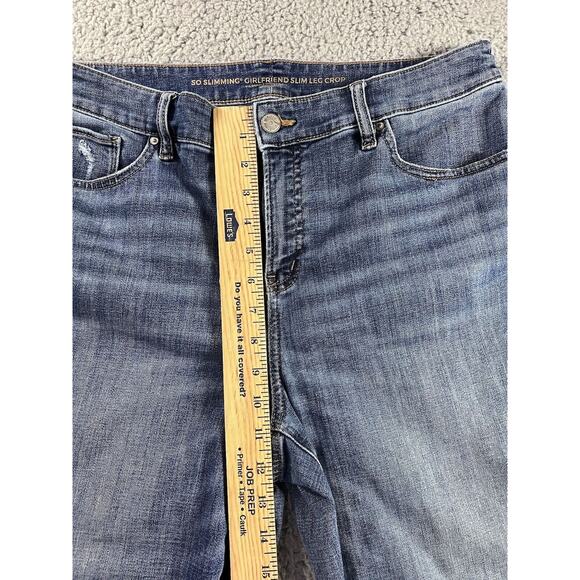 Chicos So Slimming Girlfriend Slim Leg Crop Jeans Womens US 12 Blue Denim Pants - Picture 5 of 9